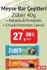 ZÜBER MEYVE BAR ÇEŞİTLERİ 40 G